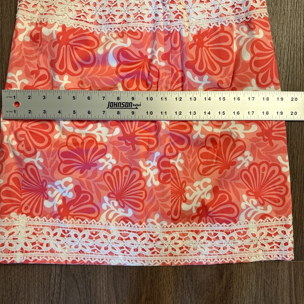 Lilly Pulitzer size 8 Floral Pink Skirt with Lace Trim - Picture 8 of 8